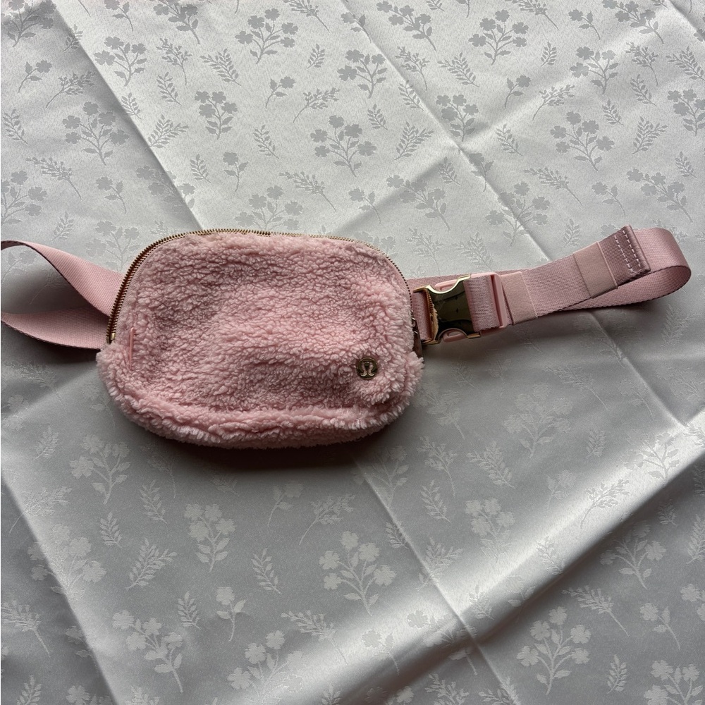 Lululemon Pink & Gold Sherpa Belt Bag